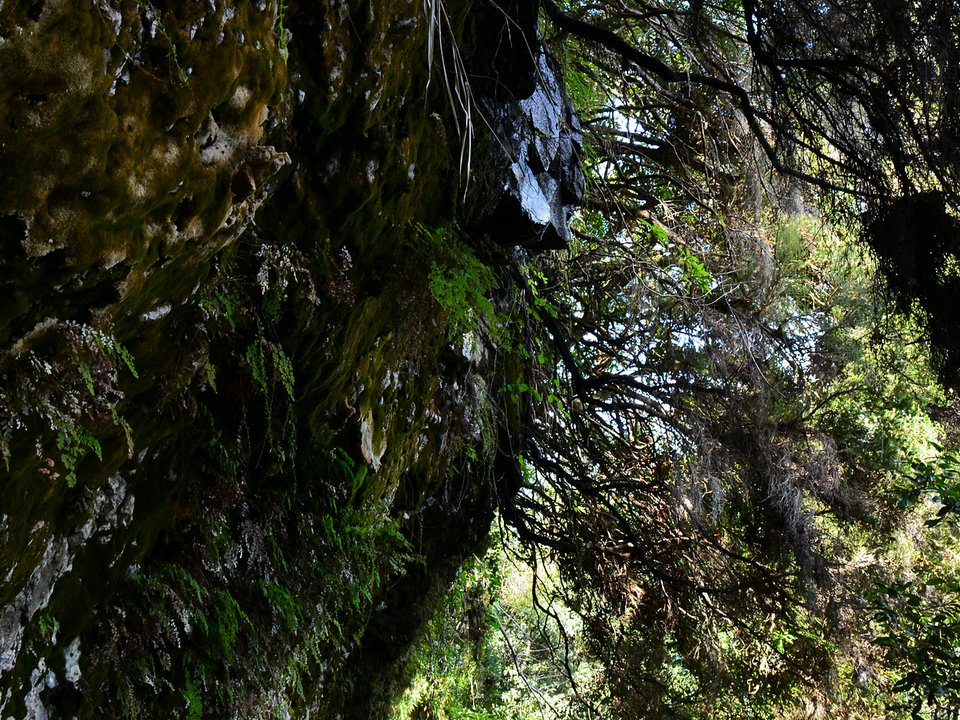 Contouring irrigation conduit of Levada da Achada Grande approaching the Lombo do Urzal area, Boaventura in São Vicente