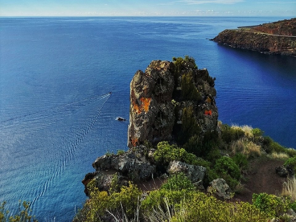 Historical beacon summit lookout overlooking Machico bay and Ponta de São Lourenço
