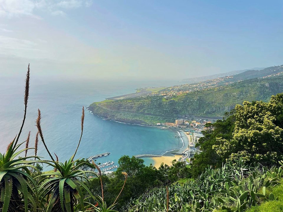 Dramatic sea cliff vistas and eastern coastal headlands viewed from the mountain ridge