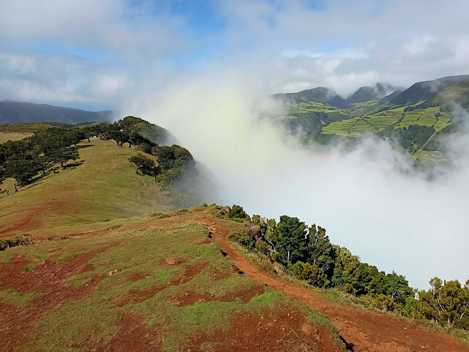 Dramatic canyon descent to the isolated coastal hamlet of Ribeira Funda in São Jorge